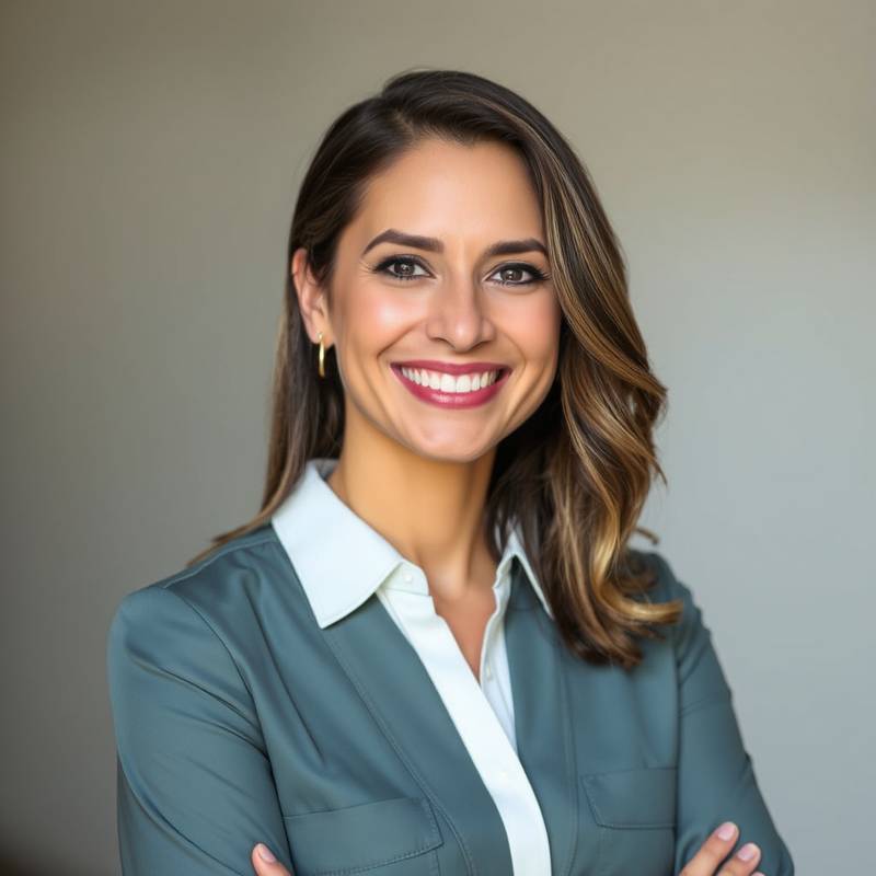 Retrato de Elena Ramírez, Directora Creativa de Élite Visual, sonriendo amablemente.
