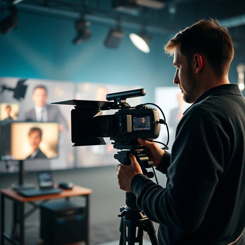 Un editor de video trabajando en un proyecto de postproducción en una sala de edición de Élite Visual.
