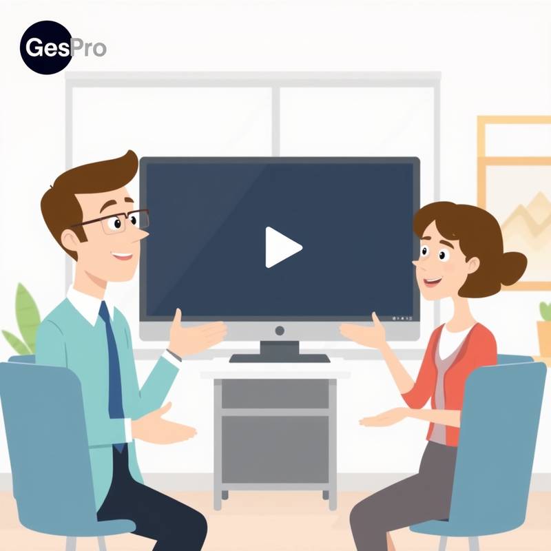 Video explicativo del software de gestión empresarial 'GesPro', con animaciones claras y concisas que explican sus funcionalidades.